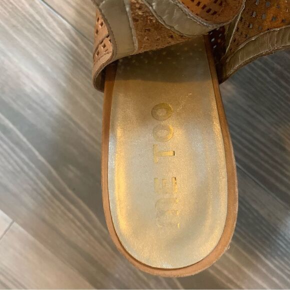 me too brown leather sling back cutout booties size 8 - Picture 7 of 8